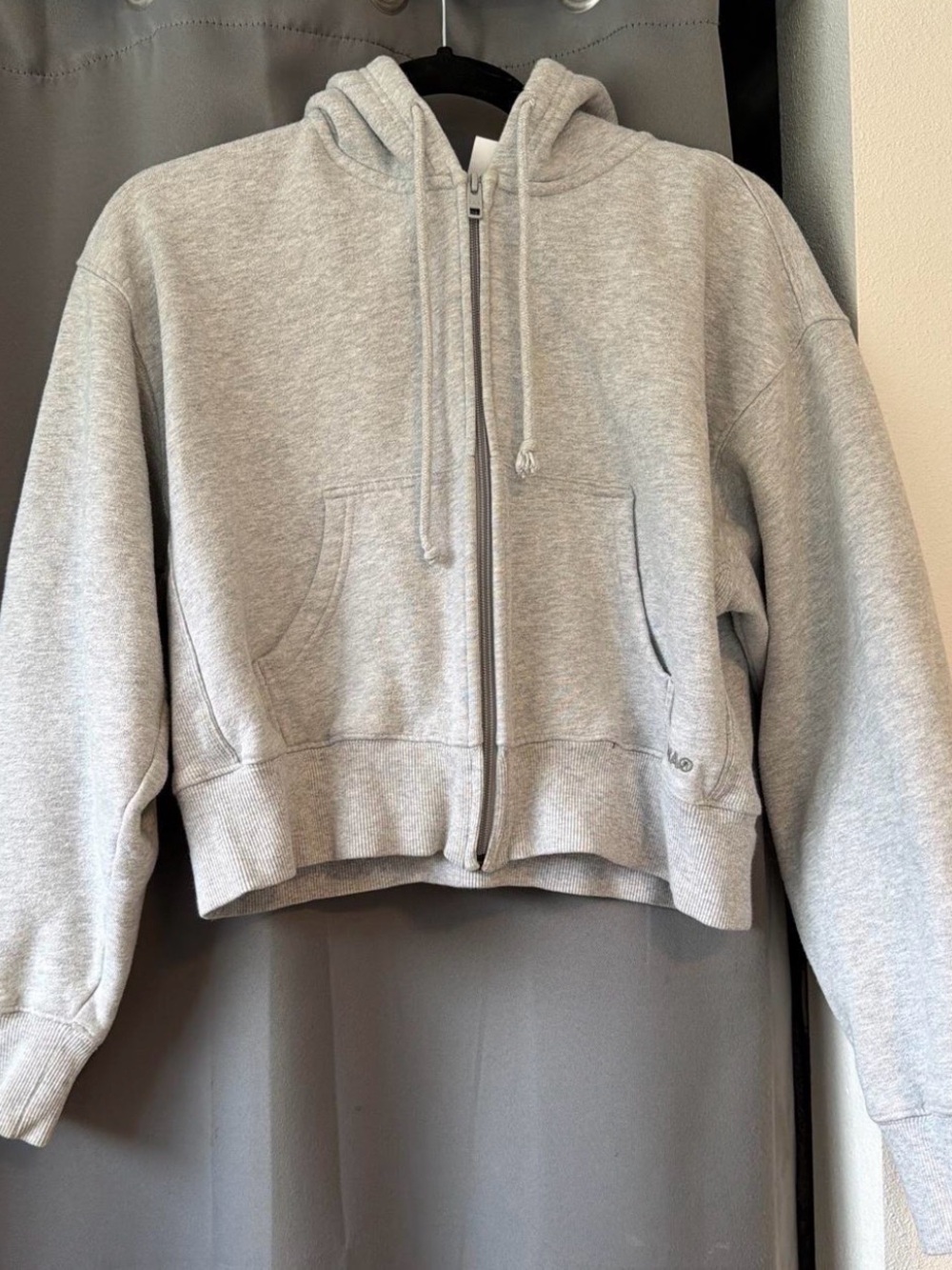 Aritzia Light Gray Zip-Up Hoodie